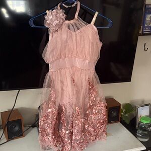 Pink Floral Halter Dance Costume